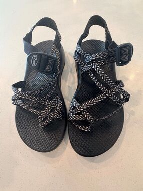 Chaco Black & White Patterned Webbing Sandals